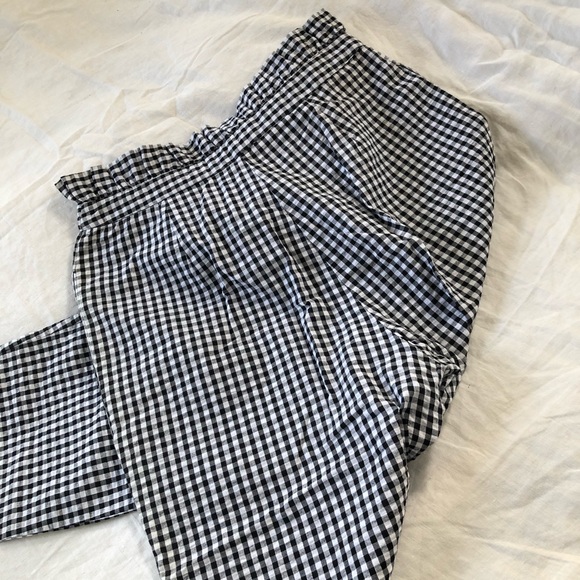 LUSH Black and White Gingham Pants, High-Waist (with ruffle), Size L, NWOT - Picture 6 of 8